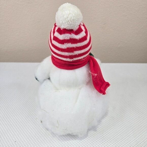Vintage 80s Holiday Snowman Figure Striped Hat Scarf Christmas Tree - Picture 5 of 6